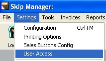  User Access Configuration Menu Option 